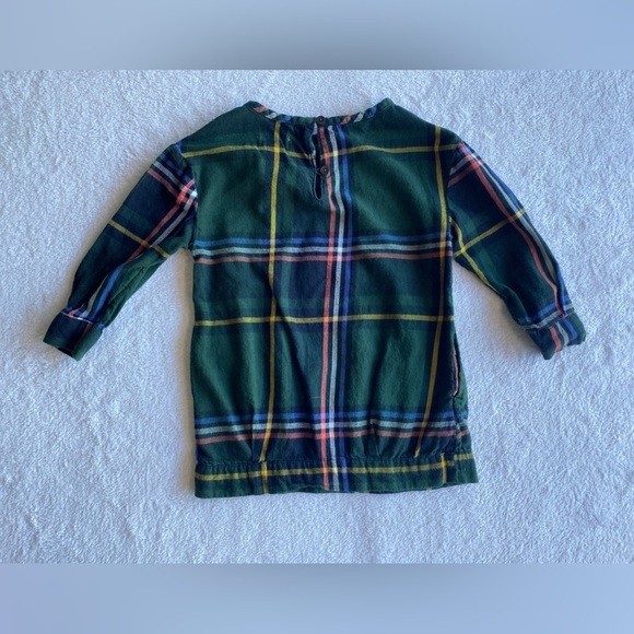 Old Navy Girl’s Tunic 100% Cotton Shirt Dress Pockets Green Plaid Size 2T GUC - Picture 3 of 9